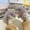Pink Grey Plush Shark Hand Puppet Storytelling Cartoon Shark Hand Finger Story Puppet Imaginative Play Early Education