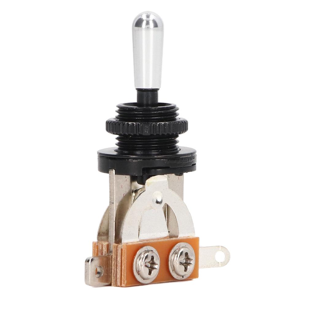 Guitar Toggle Switch Position Short Straight Silver Top Knob Pickup Selector Kit with Black Washer