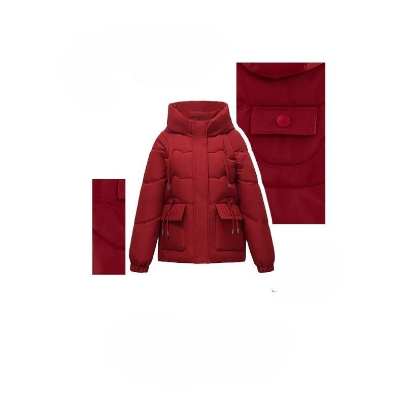 Winter Thickened Down Cotton Coat for Mom Warm Loose Hooded Fashion Short Jacket