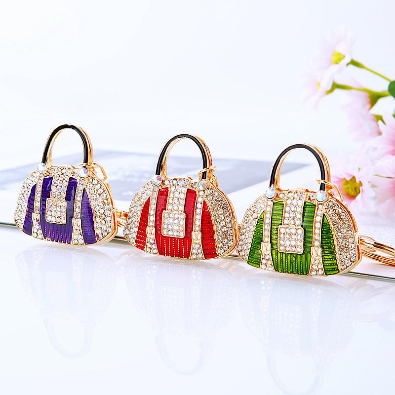Creative Keychain Rhinestone Beautiful Metallic Purse Charm Perfect For Women Present