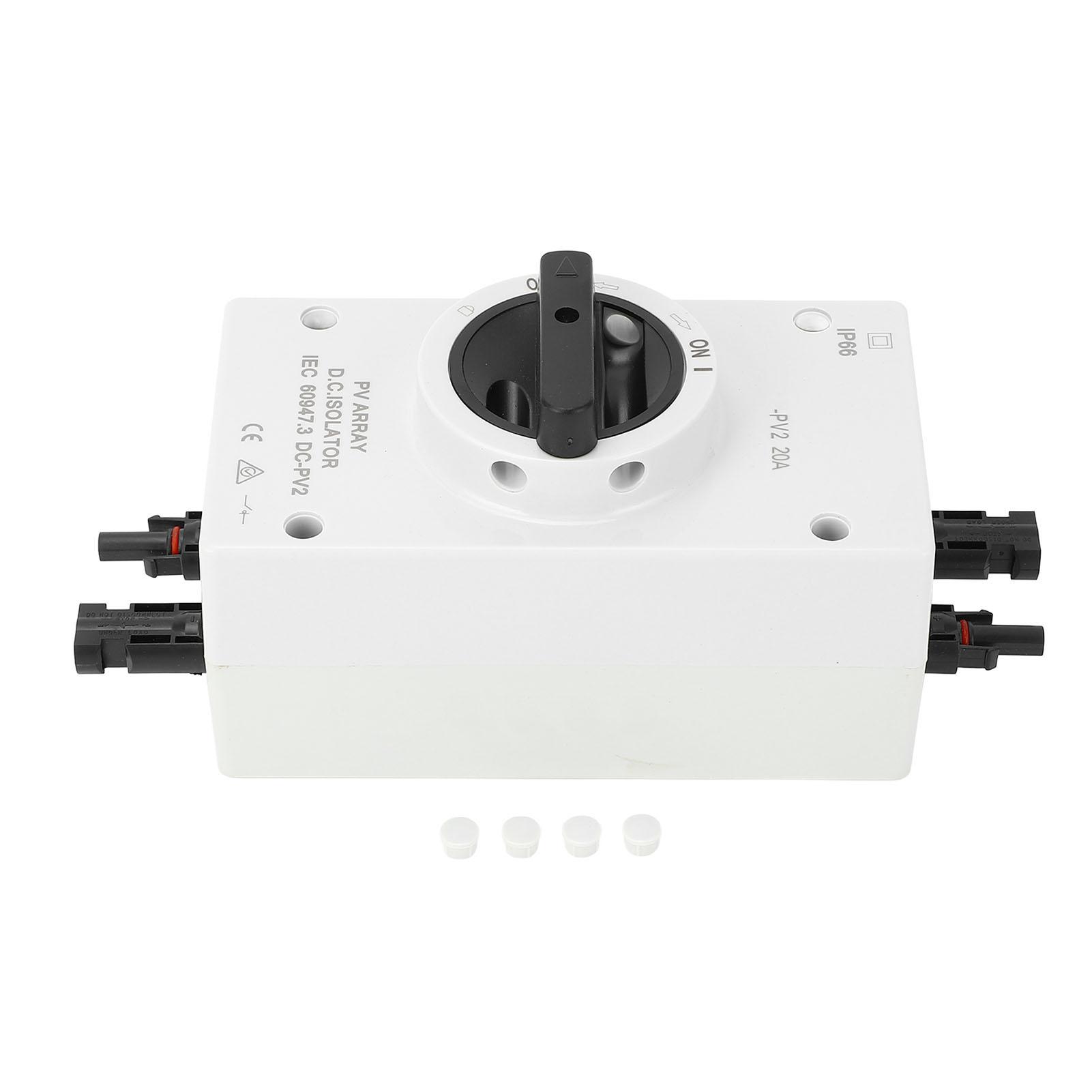 

Ізоляційний вимикач сонячної панелі 1000 В IP66 Водонепроникний вимикач постійного струму для зовнішнього автофургону Photovol 20A