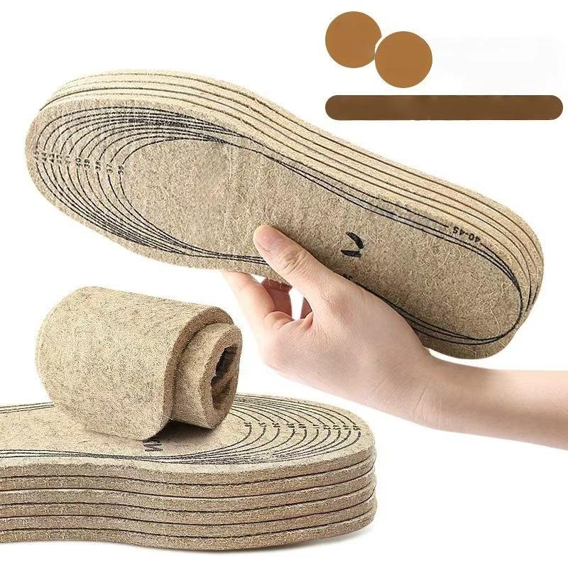 Adjustable Camel & Light Gray Wool Felt Insoles