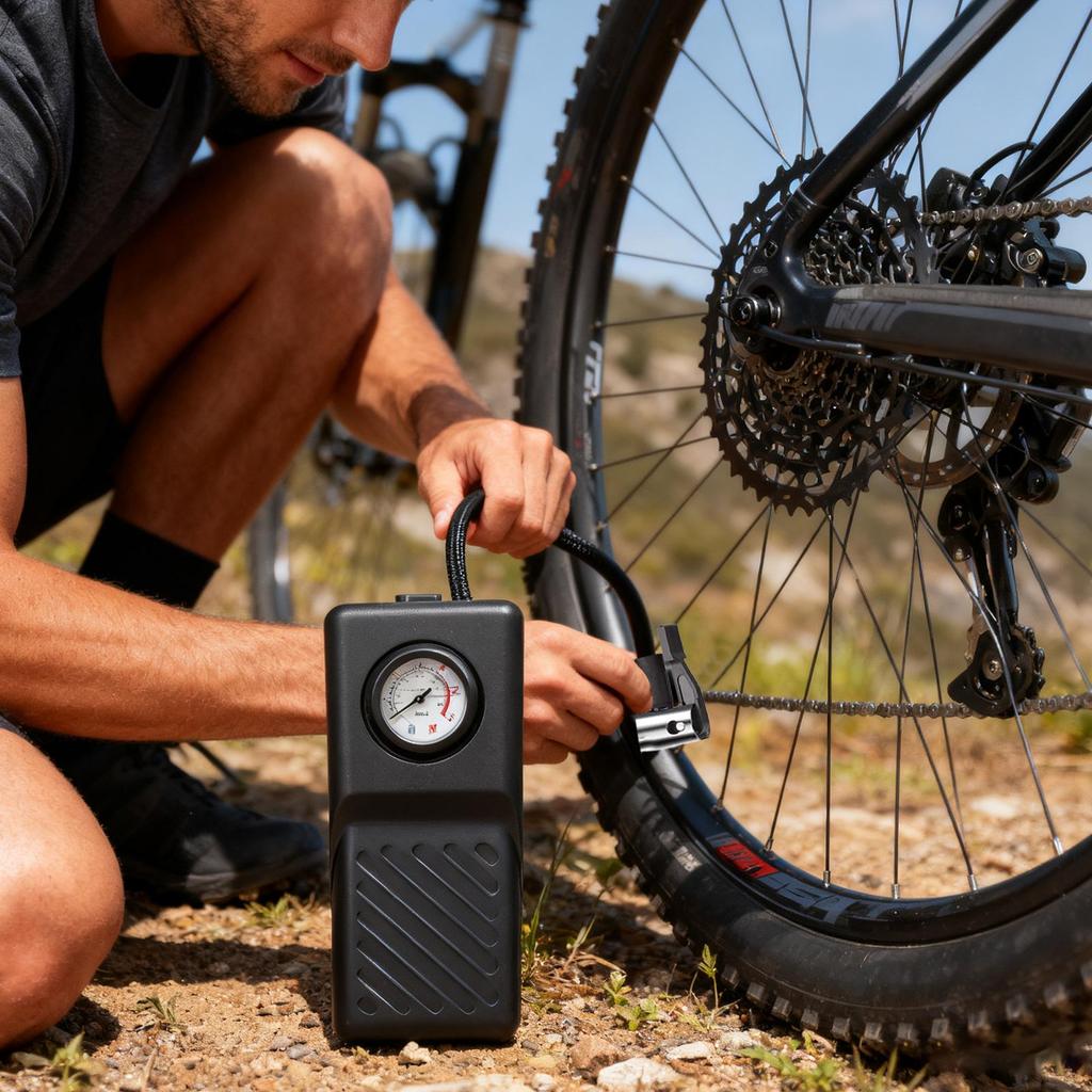 Air Pump For Car Tires Electric With Pressure Gauge Tire Inflator Portable Air Compressor For Motorcycle Electric Scooter Sedan