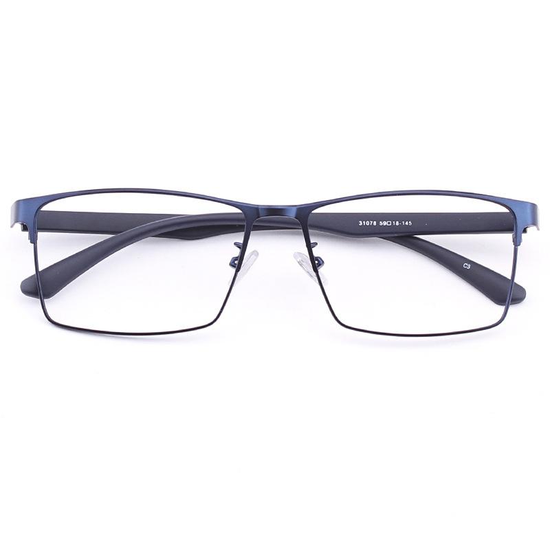 

59 мм новая мужская полнооправная оправа для очков для чтения с защитой от синего света, оправа для очков при близорукости для большого лица, индивидуальная степень близорукости Anti blue light 0 синий