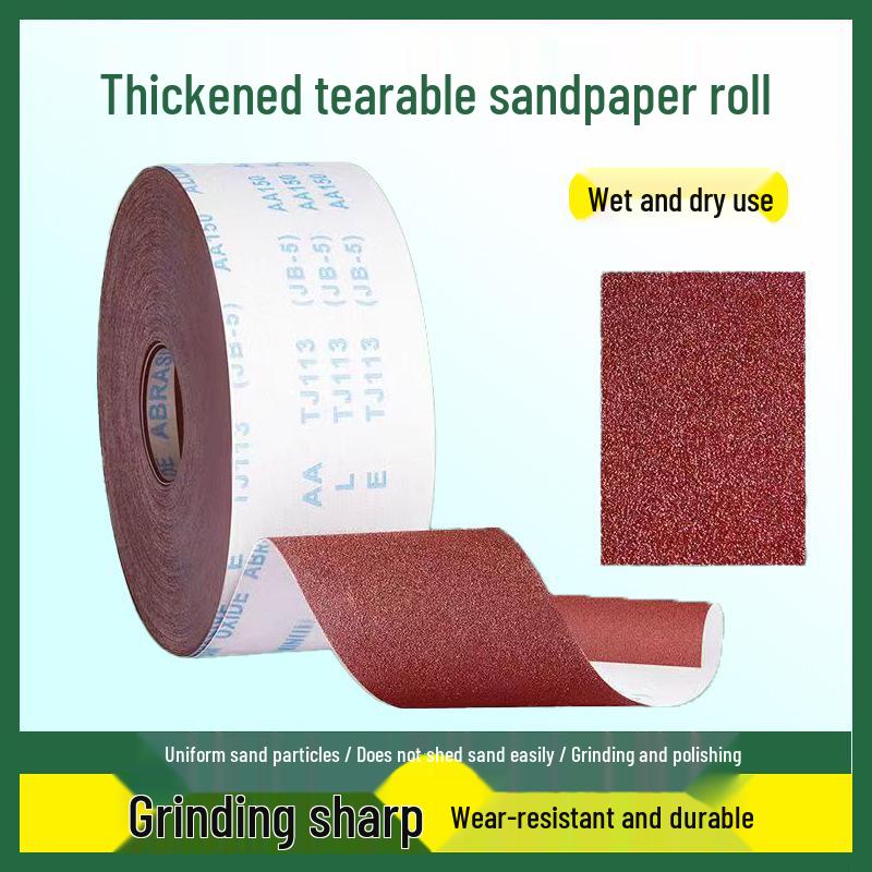 4-inch Hand-Tear Sandpaper Roll for Woodworking and Metal Polishing TJ113