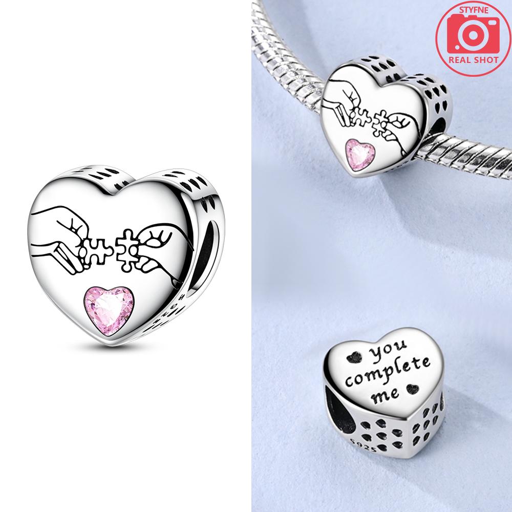 

Charms 925 Silver Heart Love Family Bead Green Zircon Butterfly Beads Fit Bracelet Women Diy Mother s Day Jewelry