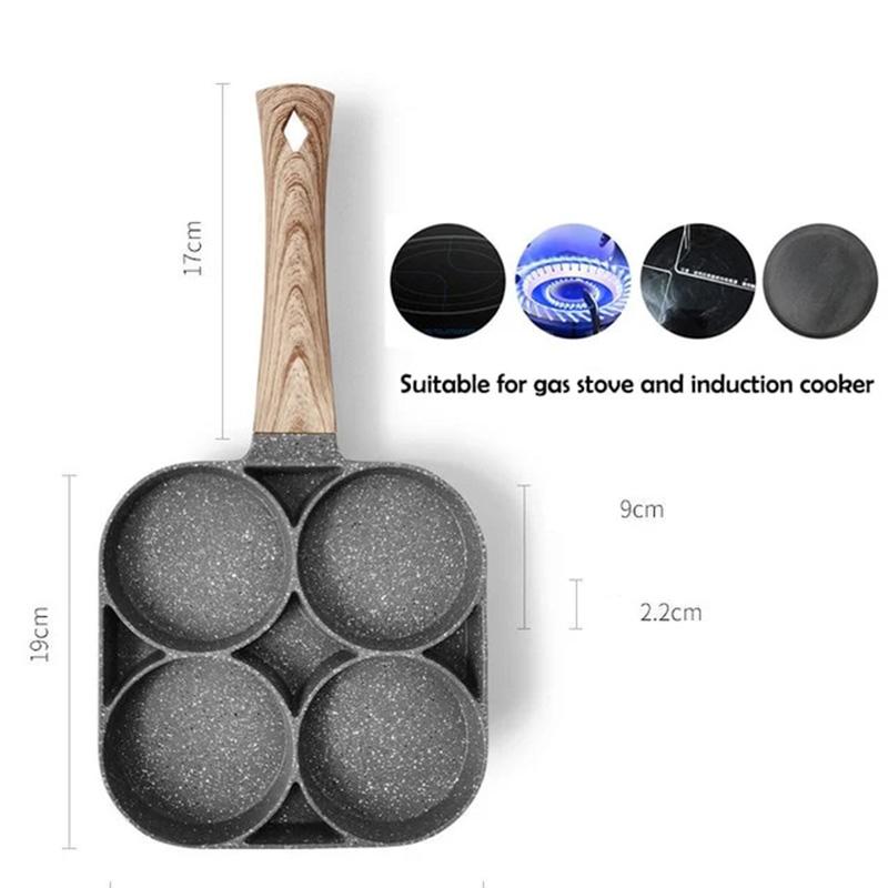 Nonstick Pan With Four Holes Flat Bottom Suitable For Home Cooking