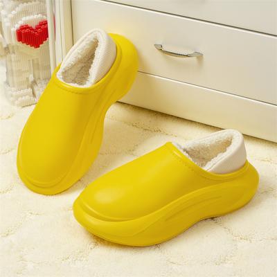 Herrenschuhe Winter Indoor Warm Leder Wasserdichte Schuhe Damen Rutschfeste Hausschuhe Outdoor Plüsch Flache Sohle Lässige Hausschuhe