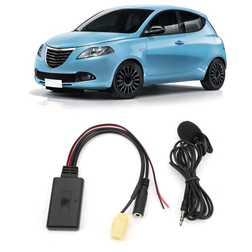 Bluetooth 5.0 AUX Cable Adapter with Microphone Handsfree Replacement for Fiat 500/Grande Punto/Qubo/Fiorino