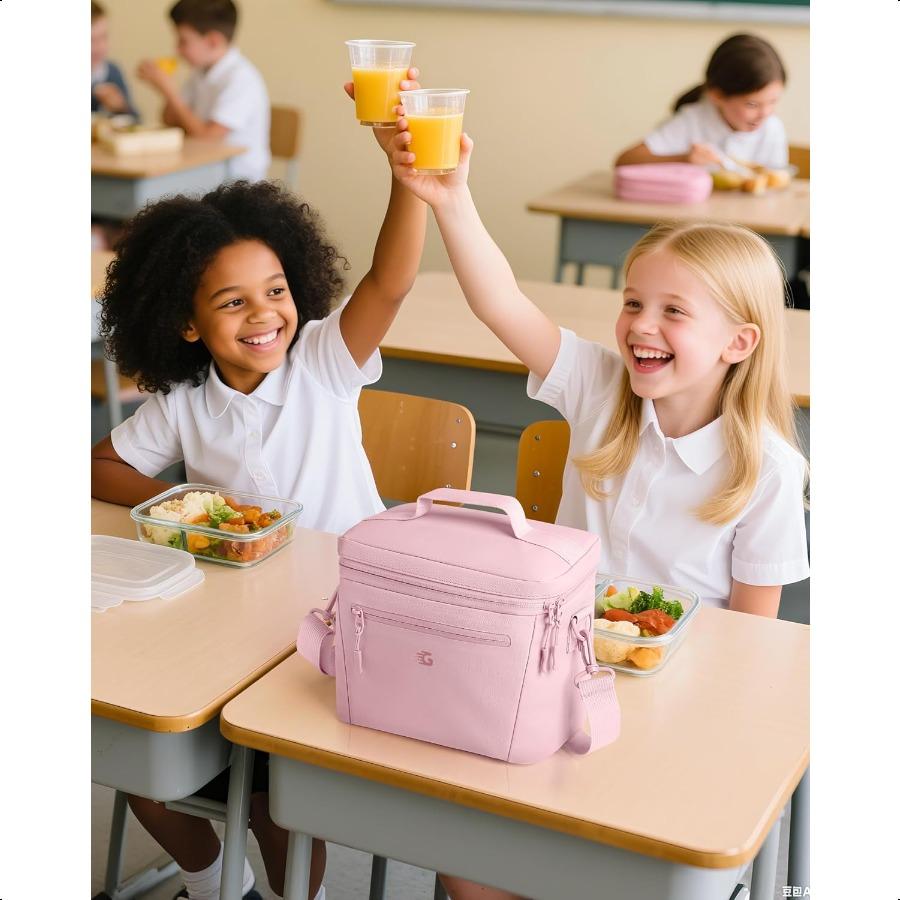 

Изолированная сумка для ланча для женщин и девочек, водонепроницаемая, герметичная, легкая, многоразовая, сумка-холодильник для школы, работы, пикника, обратно в школу United States