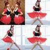 Elegant Adult Sexy Women's Cartoon Minnie Mouse Costume With Polka Dots For Halloween