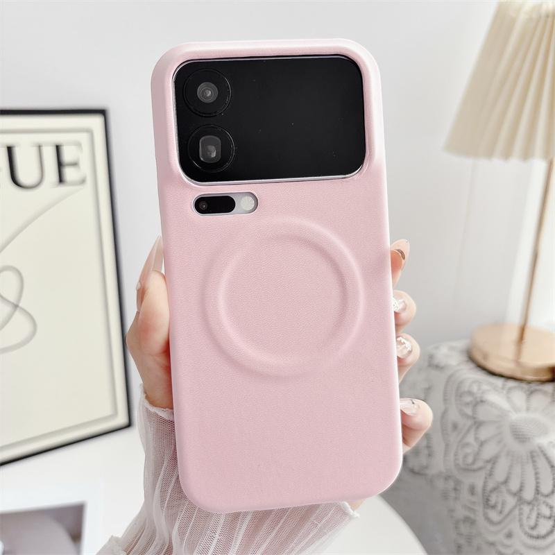 Simple Half Package Matte PU Leather Magnetic For Magsafe Case For Xiaomi Mi 15 Ultra 17 Pro Max Shockproof TPU Proteciton Cover
