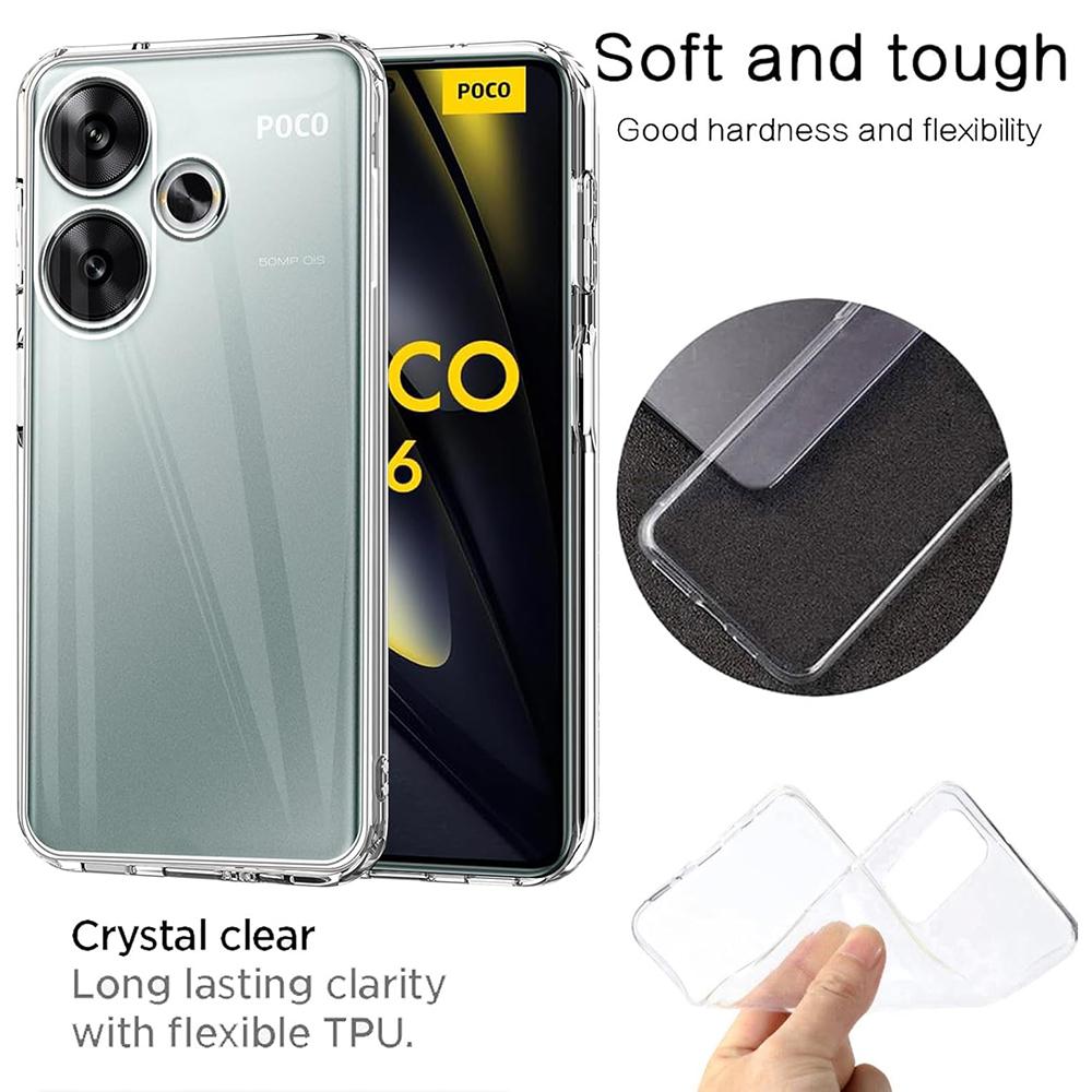 Ultra Thin Silicone Soft Case For Xiaomi Poco F6 F5 F4 F3 X6 X5 X4 X3 M6 M5 M4 Pro GT 4G 5G Transparent Clear Shell Back Cover