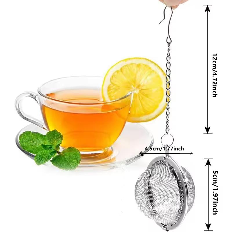 1/2pc Tea Infuser Extra Fine Mesh Tea Strainers For Loose Tea Stainless Steel Tea Strainer With Extended Chain Hook Spice Kitchen