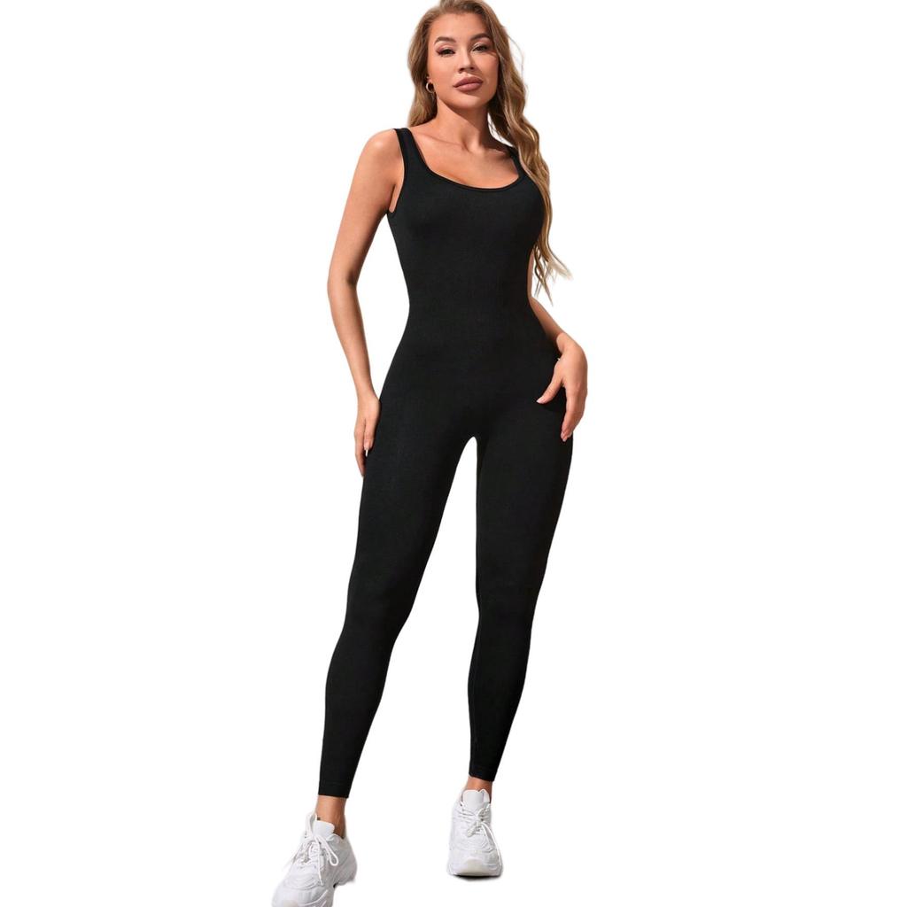 Women's European & American High-Elastic Yoga Bodysuit with Sexy Back Design and Tight-Fitting Long Pants