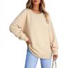 Women's Fashion Casual Solid Color Oversized  Long Sleeve Loose Fit Top