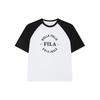Fila Logo Color Block Letter Print Fashion Casual Knit Crew Neck Short Sleeve T-Shirt Unisex Tops White F51U429102FWT