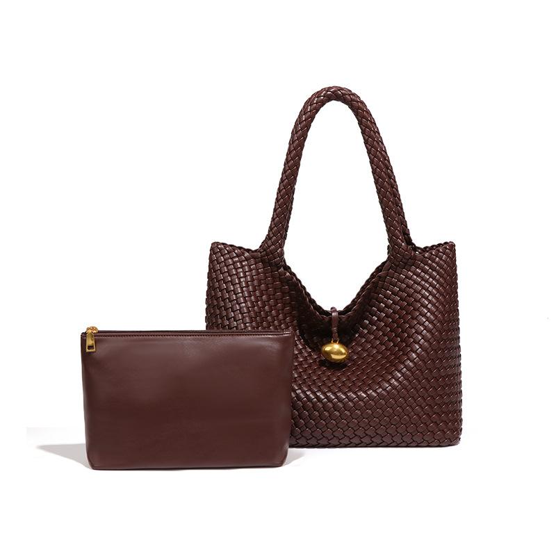 

European and American fashion large-capacity pure hand-woven tote bag hobo lazy wind single shoulder underarm bag mother and child bag