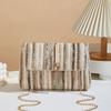 Color Striped Woven Hanging Bell Decoration Small Square Bag Women's New Chain Single Shoulder Crossbody Armpit