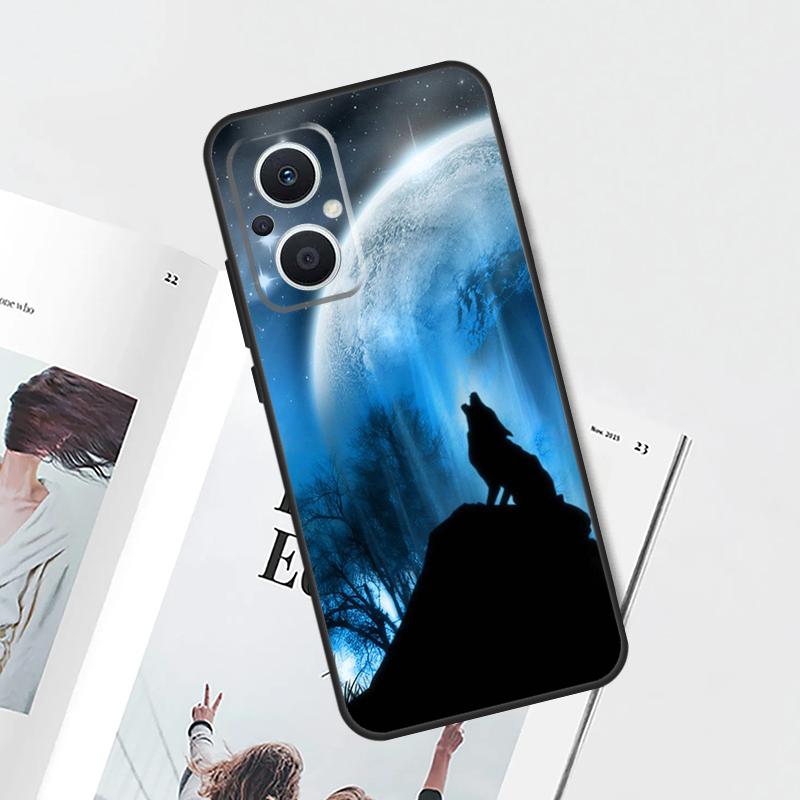 Moon Roaring Wolf Case For OPPO Reno 8T 4Z 5Z 4 5 6 7 8 Lite 10 Pro OPPO Find X6 Pro X2 X5 Lite X3 Neo Cover