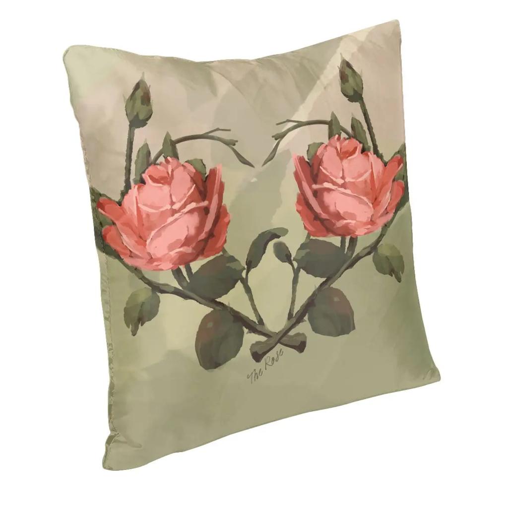 Rose Flower Valentine's Day Pillowcase Double-sided Printing Polyester Cushion Cover Gift Throw Pillow Case Cover Seat Square