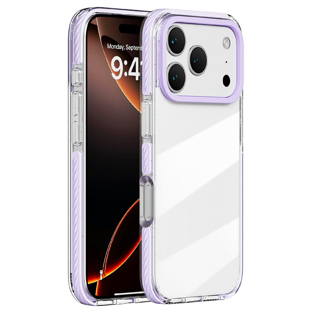 For iPhone 17 Pro Case Anti-Collision TPE + TPU Clear Back Phone Cover Large Camera Cutout