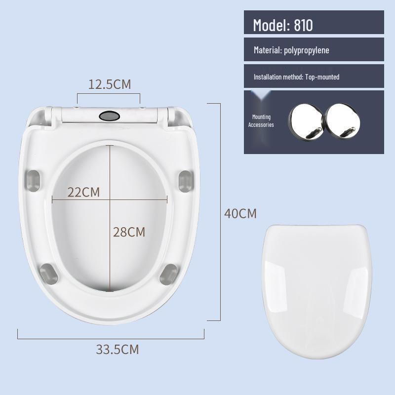 

U-образная V-образная быстросъемная крышка для унитаза с замедленным закрыванием, утолщенная
