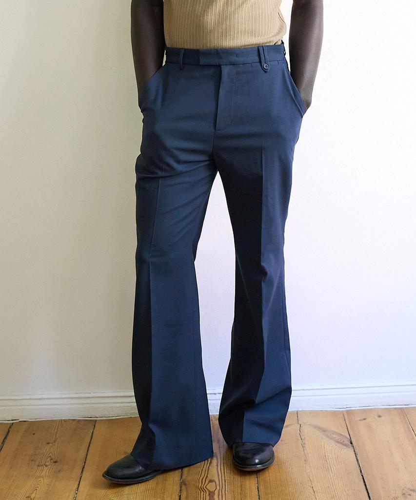 Noir Light Wool Flare Slacks (Teal Blue)