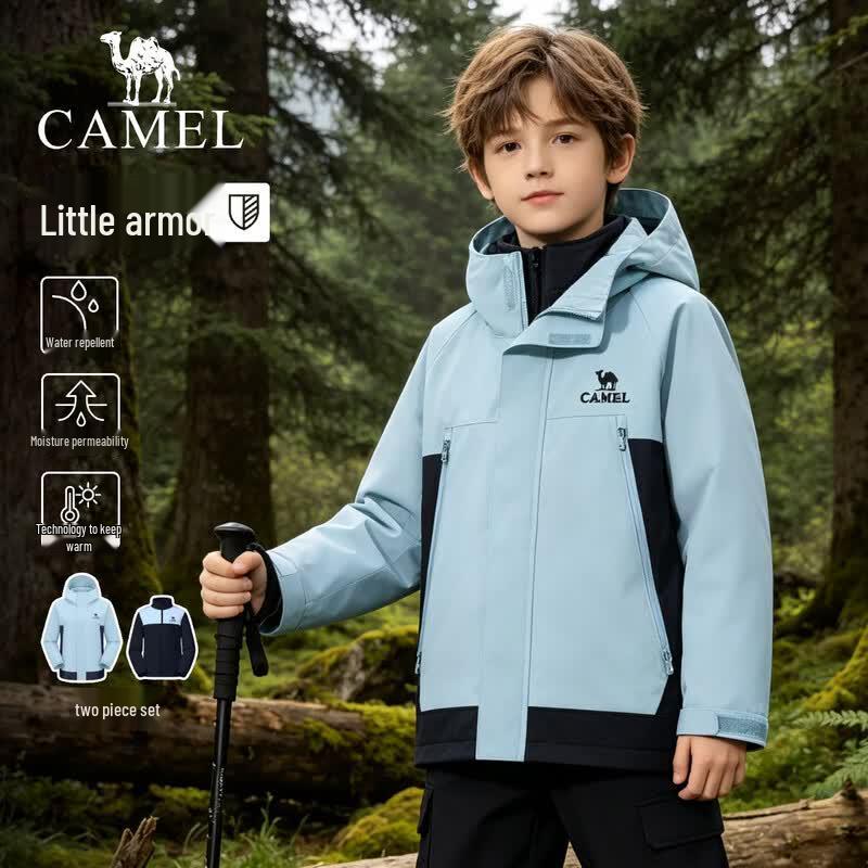Camel Kids' 3-in-1 Waterproof Windproof Outdoor Jacket