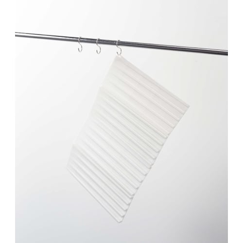 Yamazaki Tower Silicone Folding Draining Tray, White, Approx. W40.5 X D25 X H1.3cm, 3-Way Draining Mat, Drains Water Directly Into the Sink, Trivet, M