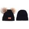3Pcs/Set  Kids Winter Beanie Hat Scarf Gloves Warm Suit For Children 1-8 Years Old Girls Boy Warm Double Pompoms Knited Cap