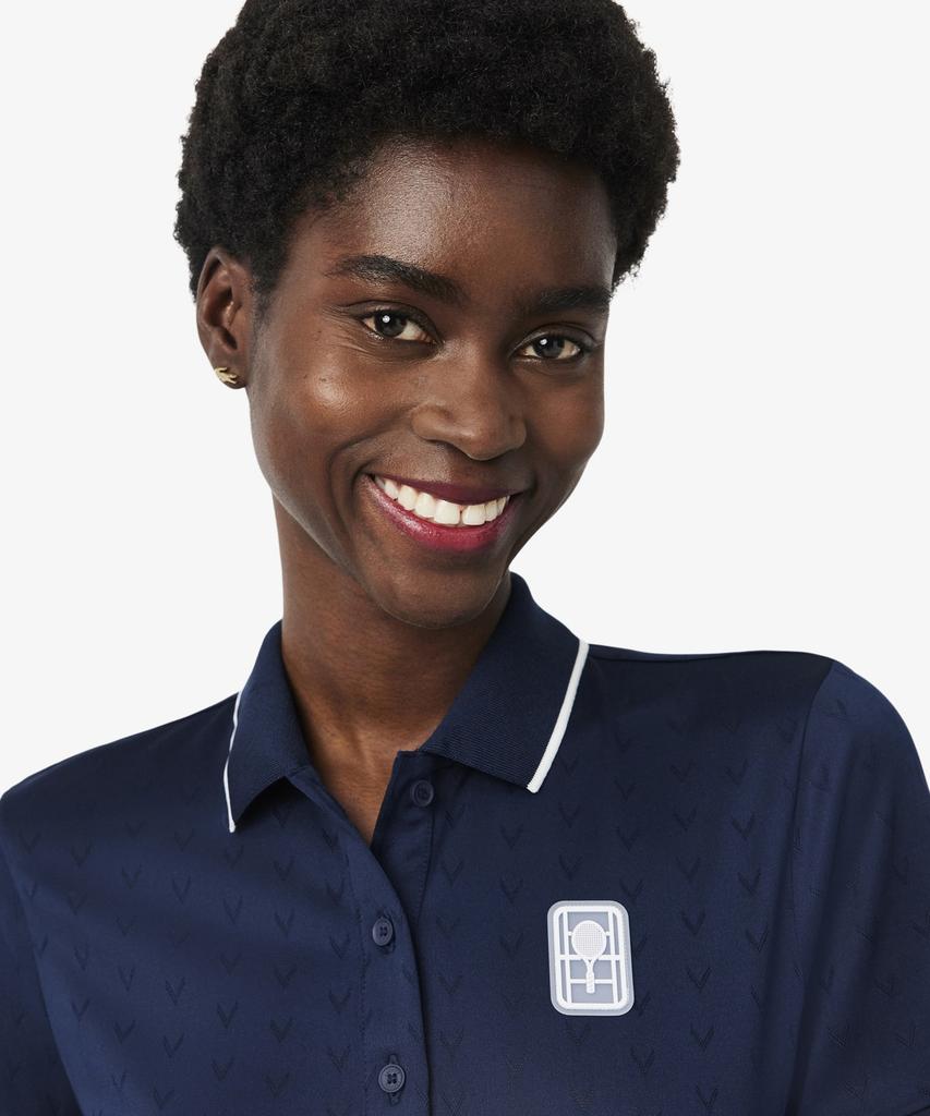LACOSTE Women'S Tennis Heritage V-Cut Polo Shirt Pf0232-56G 166