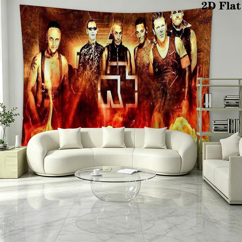 Electronic Metal Band Wall Tapestry Aesthetic Wall Hanging Printed Fabric Blanket Decorative Tapestries for Bedroom Living Room Home Decor