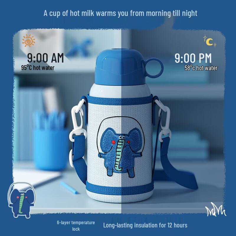 HAERS Kids Insulated Straw Water Bottle