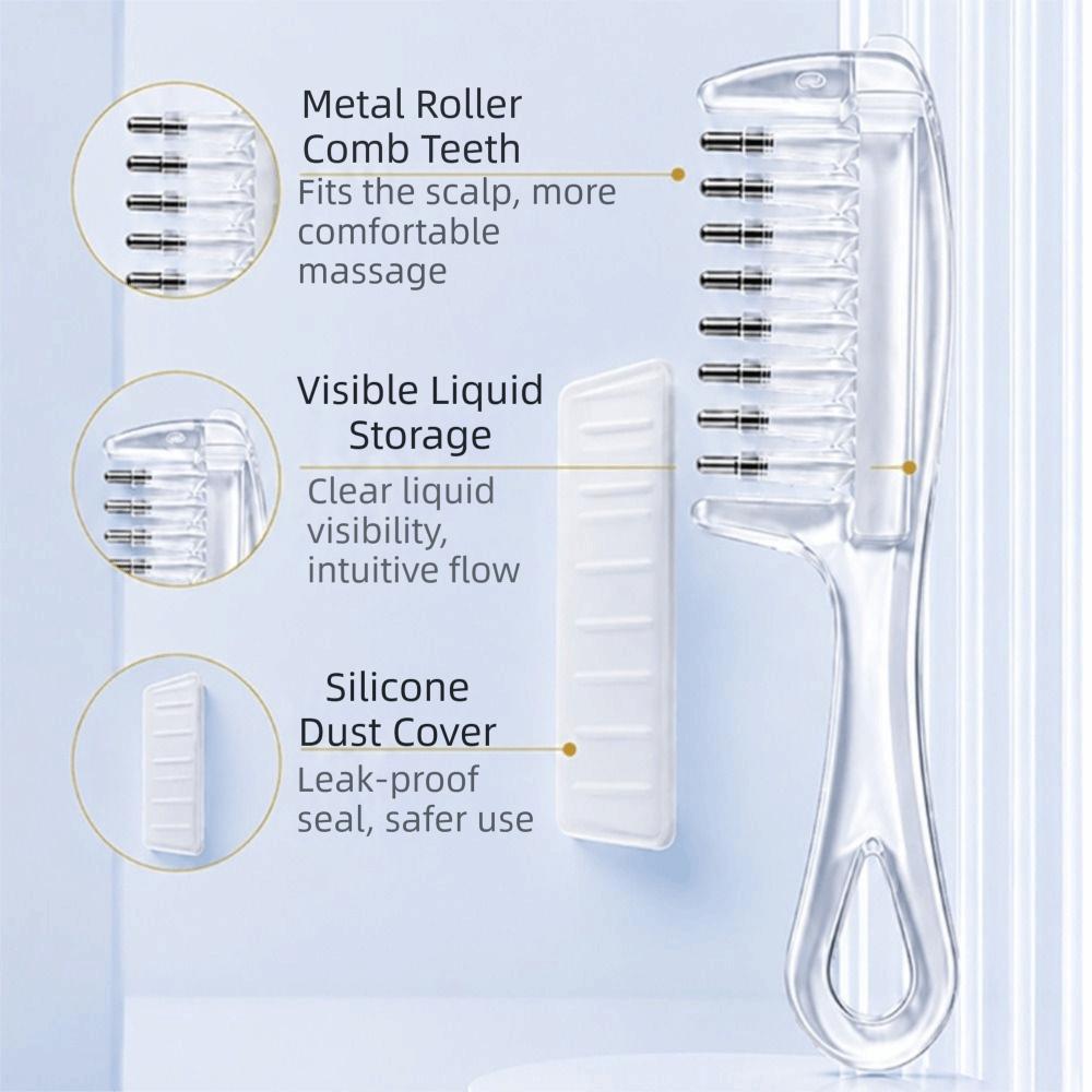 Anti-Static Scalp Liquid Guide Comb Transparent Essential Oil Applicator Scalp Nourish