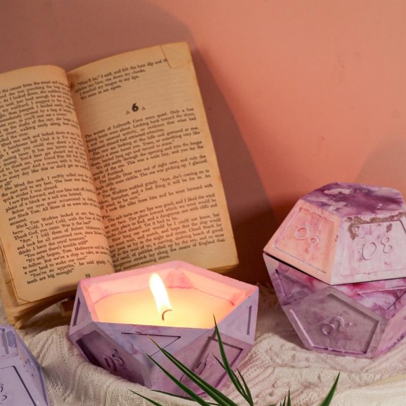 Dices Shape Silicone Mold DIY Epoxy Resin Candlestick Molds Jewelry Storage Box Table Ornament Making Tool Easy to Clean