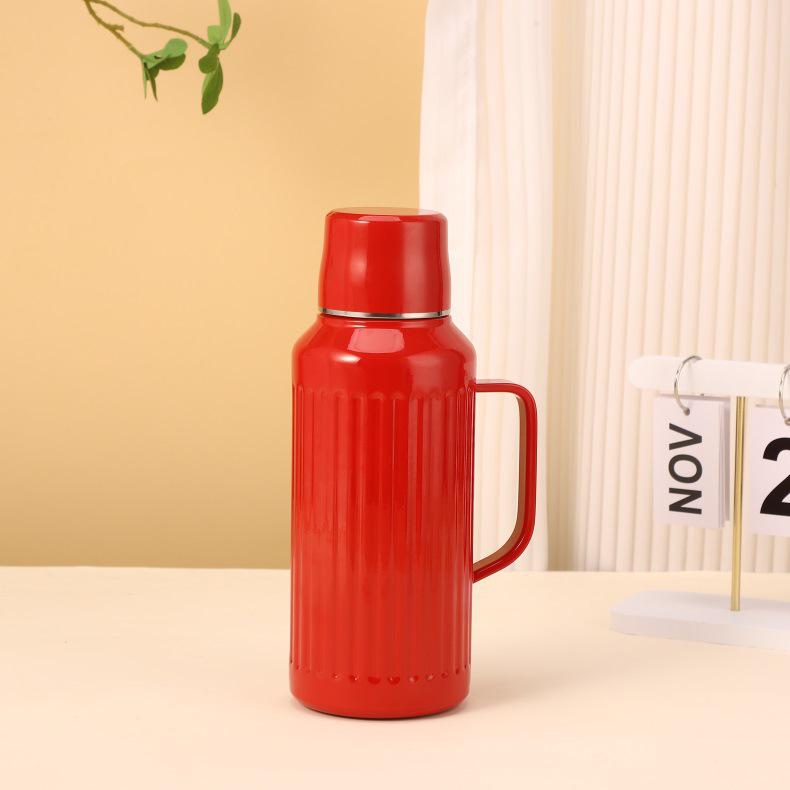 Tragbarer Edelstahl-Warmwasserkocher mit großem Fassungsvermögen, isoliert, mit Griff