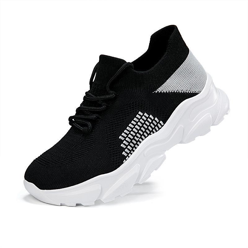 2025 new fly-woven socks super breathable lace-up large size women's shoes one pedal 36-45 sports and leisure shoes