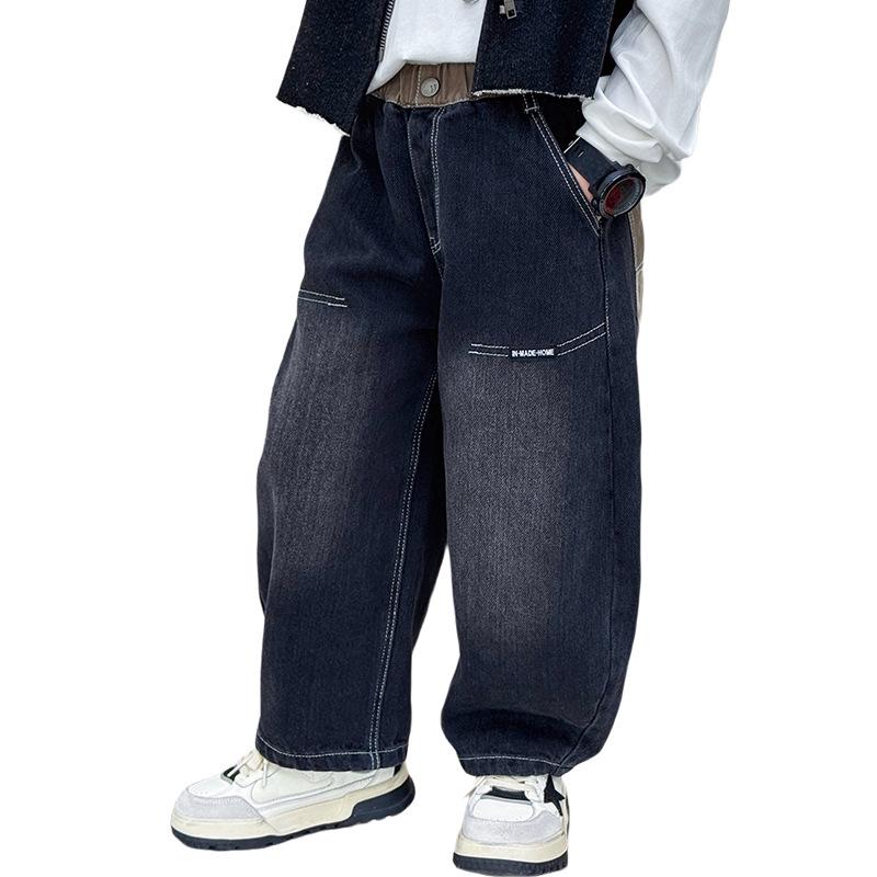 Autumn 2025 Boys' Loose Straight-Leg Jeans - Trendy, Handsome Style