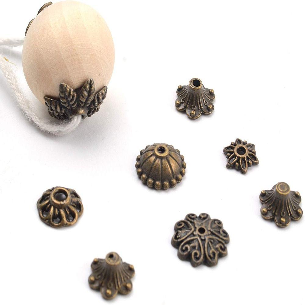 Alloy Bead Caps for Jewelry Making Flower Ornament Caps DIY Craft Gold Metal Beads  Jewelry Making