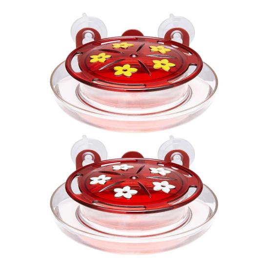 Okenní krmítko pro kolibříky se silnými přísavkami, snadno se čistí a doplňuje, nepropustné plastové krmítko pro ptáky s 5 krmnými otvory pro milovníky ptáků