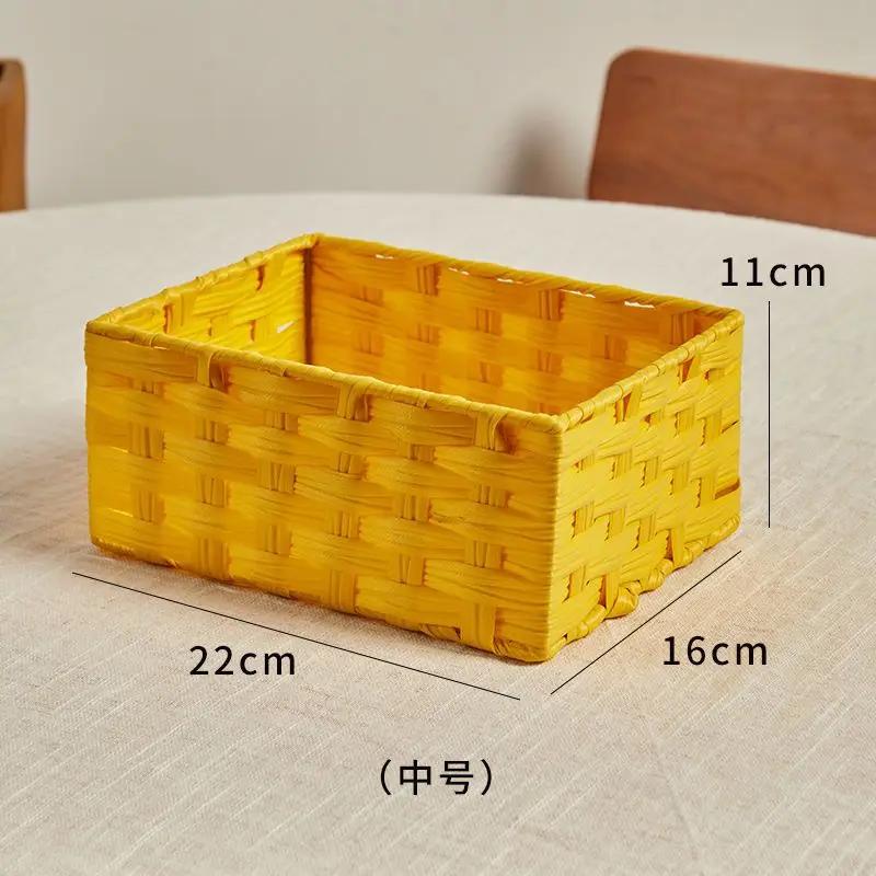 Waterproof desktop storage basket multifunctional miscellaneous storage leather basket organizing box