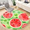 1 Stück Wassermelonenmuster Büro Runder Teppich, Matte Geeignet Für Büro, Unter Bürostühlen Schlafzimmer Wohnzimmer Heimdekoration, Raumdeko