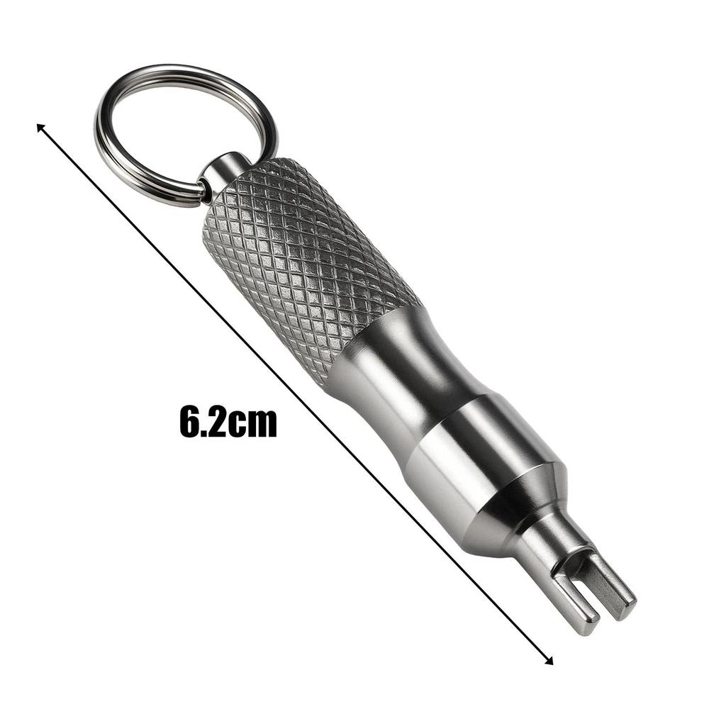 Stainless Steel Valve Core Remover Wrench Keychain Tire Repair Tool For Car Motorcycle Bike Car Universal Portable Pocket Silver Stem Caps1
