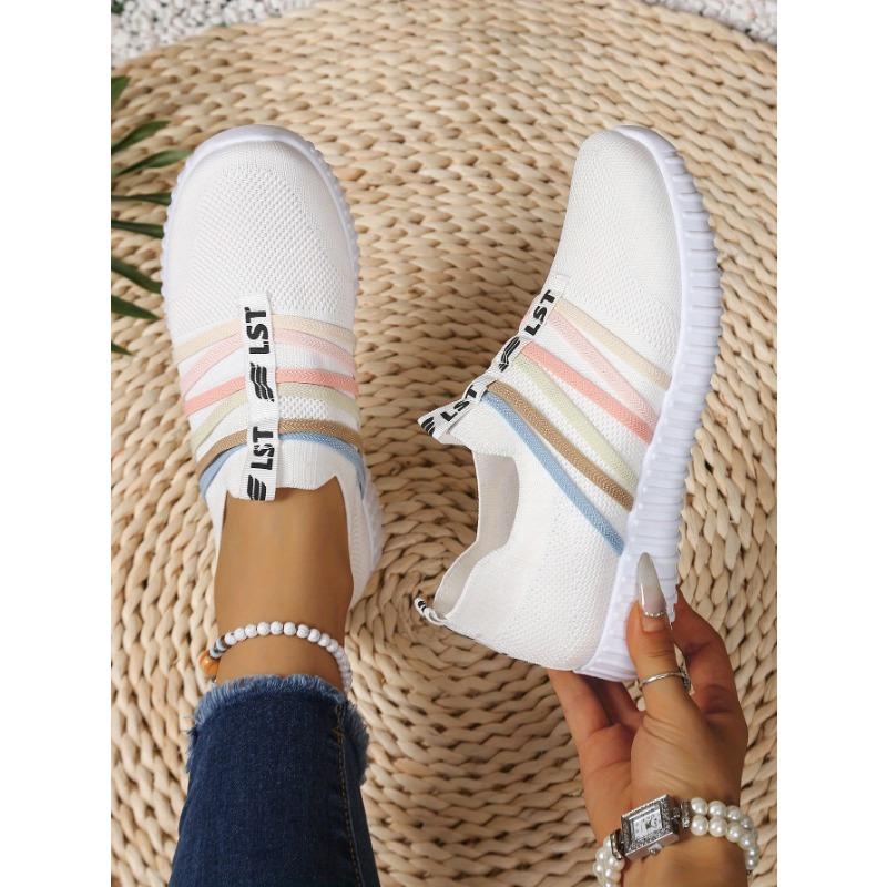 Spring 2025 New Women's Sports and Casual Shoes, Breathable Sock Shoes, Low-top Mesh Running Shoes for Women