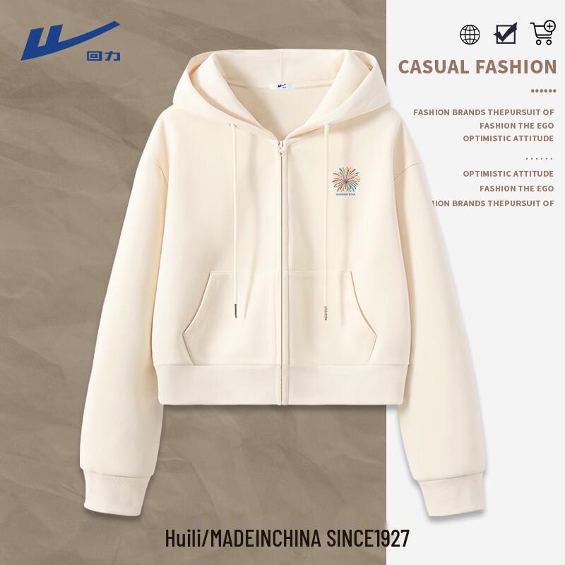 Huili Women s Loose Fit Hooded Cardigan Sweatshirt L