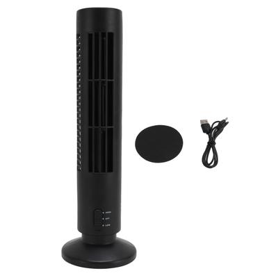 Cooling Tower Fan ABS USB Bladeless Quiet Portable Desk Fan with 2 Speeds for Home Bedroom