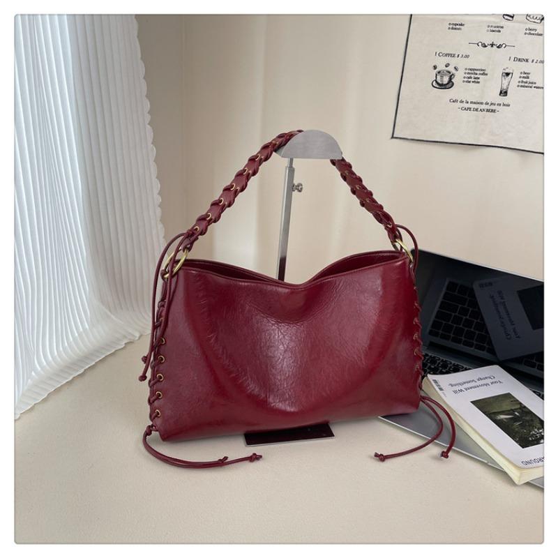 Retro Bag Women's Large-capacity New Autumn and Winter Versatile Niche Shoulder Underarm Bag Woven Commuter Bag