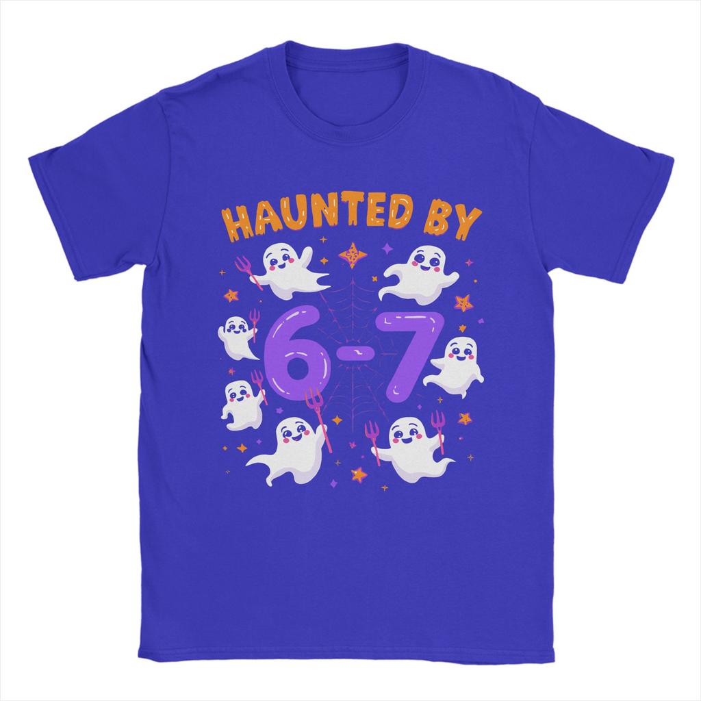 Haunted by 6-7 T-Shirt Summer Halloween 2025 Cotton T Shirts For Men Hip Hop Custom DIY Tee Shirt Short-Sleeve Awesome Clothes