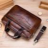 Men Leather Messenger Bag Satchel Bag Crossbody Shoulder Bag for Office School College Business